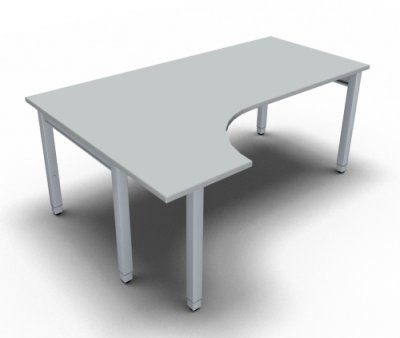 EDV-Schreibtisch ONE 180 cm links Lichtgrau